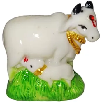 Elegant Marble Cow Statue